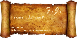 Fromm József névjegykártya
